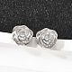 Серьги-гвоздики rose 925 из стерлингового серебра с микропаве из прозрачных кубических цирконий EJEW-S271-01P-1