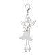 Подвеска в виде ангела из матового акрила и стеклянного жемчуга HJEW-JM03482-01-2