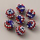 Тема дня независимости полимерная глина стразы круглые бусины PORC-WH0001-04-2