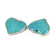 Подвески в форме сердца из окрашенной синтетической бирюзы TURQ-T004-30A-2