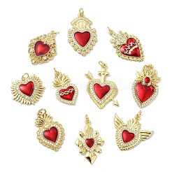 10 шт. 10 стиля подвески из латуни класса ААА с кубическим цирконием&nbsp;KK-CJ0003-07