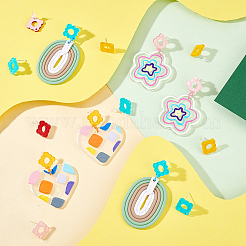 32 шт. двухцветная акриловая фурнитура для сережек-гвоздиков&nbsp;FIND-PH0005-46