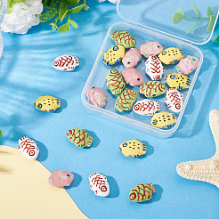 24шт 4 цвета фарфоровые бусины ручной работы&nbsp;PORC-TA0001-20