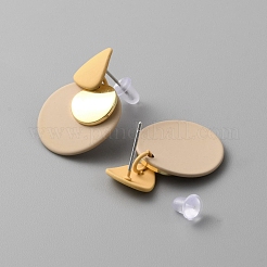 Двойные плоские круглые серьги-гвоздики из сплава с 925 штифтом из стерлингового серебра для женщин&nbsp;EJEW-WH0011-36A