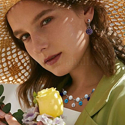 Подвески ручной работы из полимерной глины со стразами PALLOY-AB00148