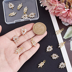 16 шт. 2 стиля латунные подвески с микропаве и кубическим цирконием&nbsp;KK-HY0004-25