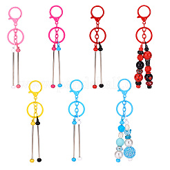5 шт. 5-цветный брелок из сплава и железа с возможностью бисероплетения для самостоятельного изготовления ювелирных изделий&nbsp;KEYC-TA0001-28