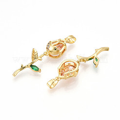 Латунные микро проложить кубического циркония подвески&nbsp;KK-N254-221G-02