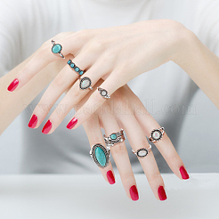 15 шт. 15 подвески из искусственной бирюзы в форме овала SJEW-AN0001-43