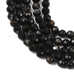 Натуральный черный турмалин бисер нитей&nbsp;X-G-D320-A04-3mm-02