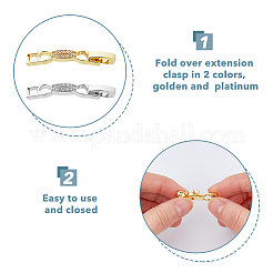 10 шт. 2-цветная застежка-бантик для часов с покрытием из латуни и прозрачным кубическим цирконием ZIRC-DC0001-10