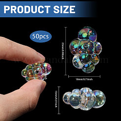 50шт УФ-покрытие прозрачные акриловые бусины&nbsp;OACR-GO0001-07