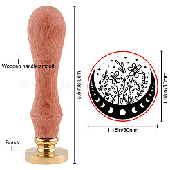 Латунная восковая печать штамп с ручкой AJEW-WH0184-0535