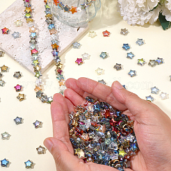 300шт 15 цвета гальванические прозрачные стеклянные бусины&nbsp;GLAA-PA0001-18