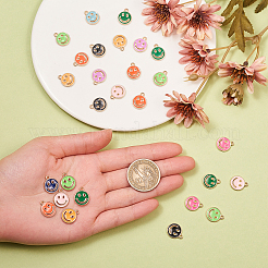 100шт 10 цвета сплава эмалевые подвески&nbsp;ENAM-CJ0001-75