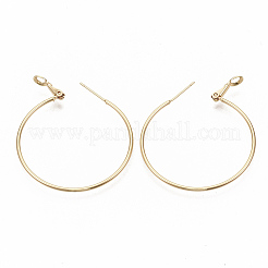 Латунные серьги обруча EJEW-T007-01G-NF