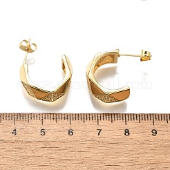 Женские серьги-гвоздики из латуни с микропаве и прозрачным кубическим цирконием&nbsp;EJEW-U056-05B-G