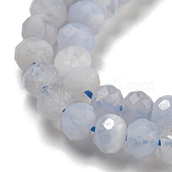 Граненые рондели из натуральных синих кружевных агатовых бусин G-F289-04A