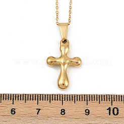 Женские религиозные кресты-подвески из нержавеющей стали 304 NJEW-G176-02G