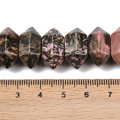 Нити бусин из натурального родонита с двойными концами G-T142-95