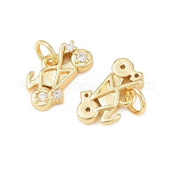 Латунные микропаве прозрачные подвески с фианитом&nbsp;KK-G544-03G-01