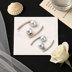 4 пара круглых сережек-гвоздиков из железа двух цветов&nbsp;EJEW-HY0001-57