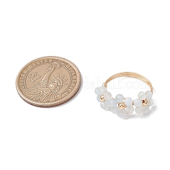 Кольца из натурального аквамарина&nbsp;RJEW-TA00198-04