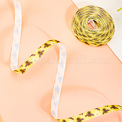 Полиэстеровые ленты с принтом пчел&nbsp;SRIB-WH20020-018C