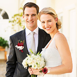 2 шт. 2-х видов роза из шелковой ткани с атласной лентой&nbsp;AJEW-CP0005-94