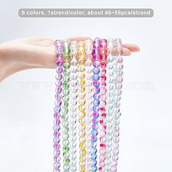 9 нить 9-х цветных матовых стеклянных бусин&nbsp;GLAA-CA0001-18