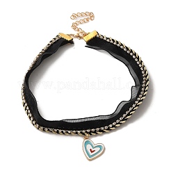 Ожерелья-чокеры из полиэстера NJEW-M210-01B