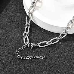 Ожерелья из овальной цепи из нержавеющей стали 304 для женщин и мужчин&nbsp;NJEW-A054-01P