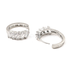 Серьги-кольца из латуни с микропаве из кубического циркония EJEW-D078-24P