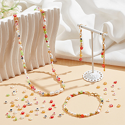 300шт 10 цвета стеклянные бусины Миллефиори ручной работы LAMP-NB0001-98