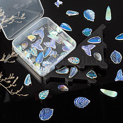 50 шт. 10 стиля прозрачные стеклянные подвески с распылительной росписью&nbsp;GLAA-FS0001-07