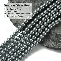 Круглые бусины из экологически чистого окрашенного стекла с жемчугом&nbsp;LS-HY-A008-6mm-RB077