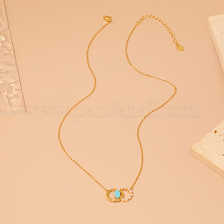 Элегантные ожерелья из стерлингового серебра 925 пробы с двойным кругом и искусственным жемчугом для женщин GR8670