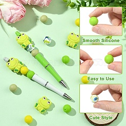 40 шт. 5 стильных бусины-лягушки и круглые пищевые экологически чистые силиконовые фокусные бусины&nbsp;SIL-YW0002-54