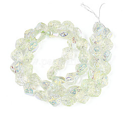 Прозрачность гальванизированные стеклянные бусины нити&nbsp;GLAA-T023-41A-07