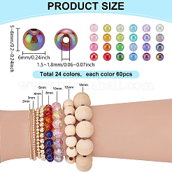 1440шт 24 цвета прозрачные акриловые бусины MACR-PH0001-98