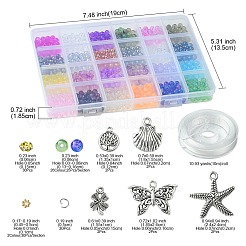 Круглые стеклянные бусины и подвески из сплава своими руками&nbsp;DIY-FS0006-39