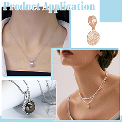 4 шт. 925 плоские клеящиеся скобы из стерлингового серебра&nbsp;STER-PH0004-37