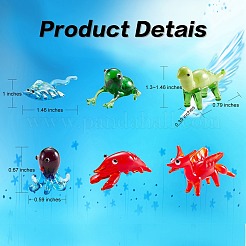 6 шт. 6 стильные украшения для лэмпворк ручной работы&nbsp;AJEW-SZ0002-30