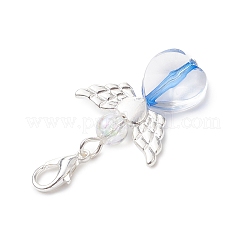 Подвесные украшения в форме сердца ангела из сплава и акрила&nbsp;HJEW-JM04595