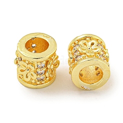 Реечное покрытие латунь микро паве прозрачный кубический цирконий европейские бусины KK-L215-300G