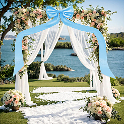 Тканевые украшения с большим бантом на заднем плане&nbsp;DIY-WH0622-470B