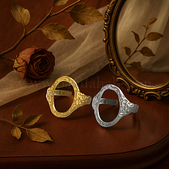 2 цвет 304 нержавеющая сталь регулируемые манжеты кольца для женщин RJEW-HY0001-31A