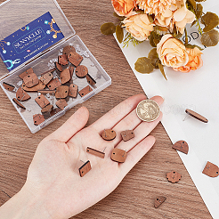 20 пара сережек-гвоздиков из орехового дерева в двух стилях MAK-SC0001-20