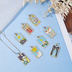 8 шт. 8 стиля Таро 304 нержавеющая сталь эмалированные подвески&nbsp;STAS-DC0017-30