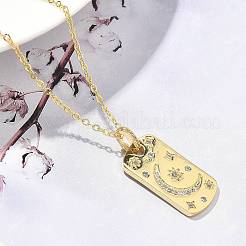 Ожерелья с подвеской из латуни с микропаве и прозрачным кубическим цирконием для женщин NJEW-S449-01C-G